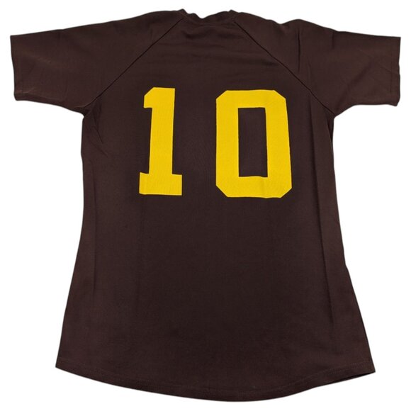 Vintage Sand-Knit MacGregor‎ Eagles Brown Yellow # 10 Pro Cut Jersey Size M - Picture 6 of 9